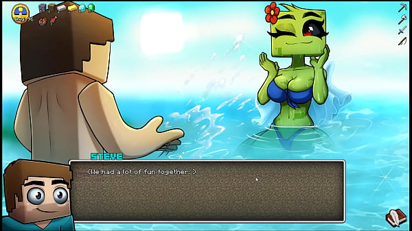 HornyCraft [Minecraft Parody Hentai game PornPlay ] Ep.21 the creeper girl gave us a public titjob on the beach before we gave her a first pussy creampie